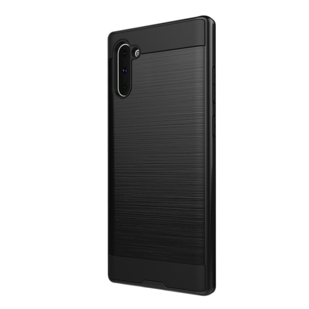 2 Pcs Brushed Texture Shockproof Rugged Armor Protective Case For Galaxy Note 10(Black) Black 8881471520264