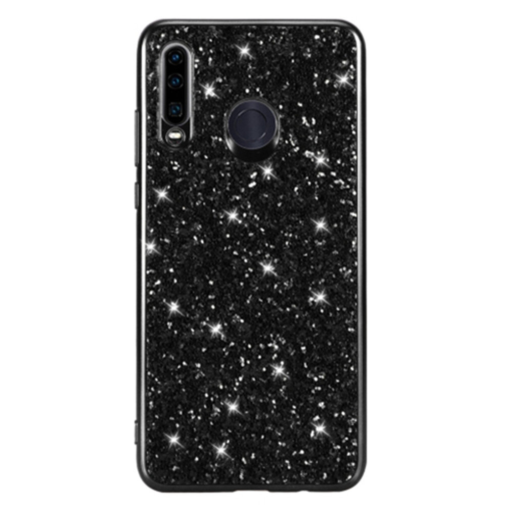 Glitter Powder Shockproof Tpu Case For Huawei P30 Lite / Nova 4E (Black) Black 8881471520271