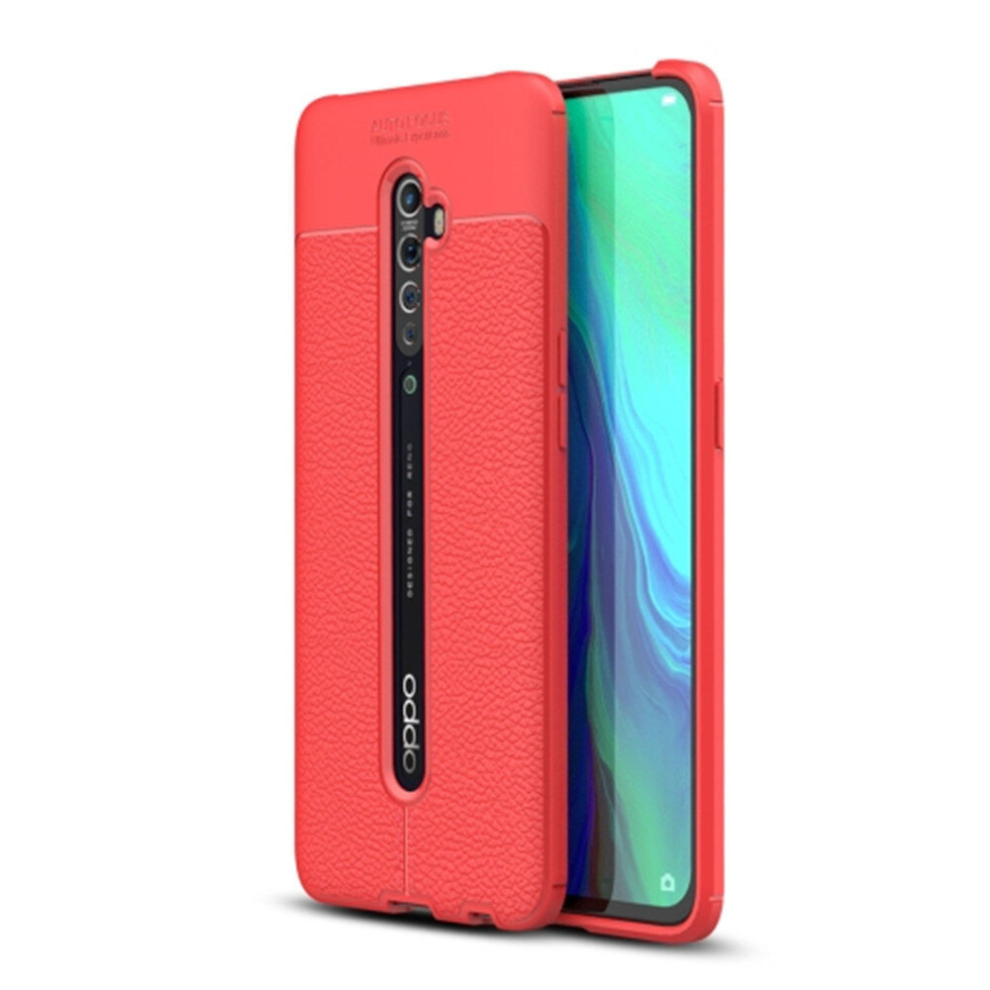 For Oppo Reno 2 Litchi Texture Tpu Shockproof Case(Red) Red 8881471526129