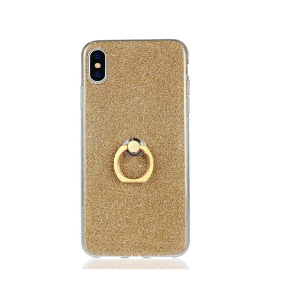 2Pcs For Galaxy Note8 Glittery Powder Shockproof Tpu Protective Case With Ring Holder(Gold) Gold 8881471521780