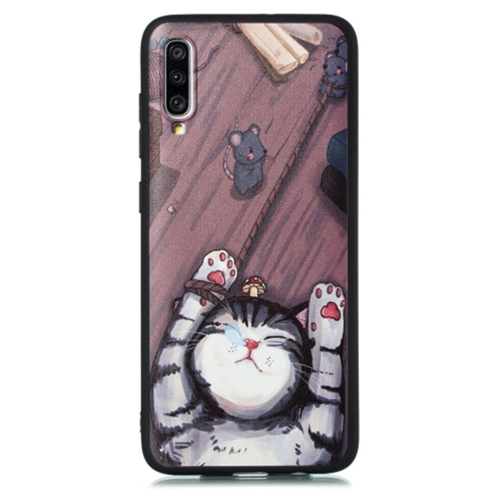 2Pcs For Galaxy A70 Shockproof Soft Tpu Protective Case(Cat Pattern) 8881471519169
