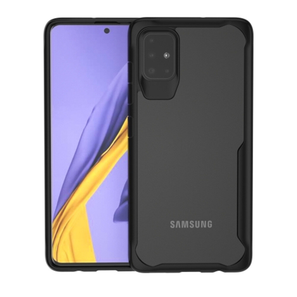 For Galaxy A51 Transparent Pc + Tpu Full Coverage Shockproof Protective Case(Black) Black 8881471521797