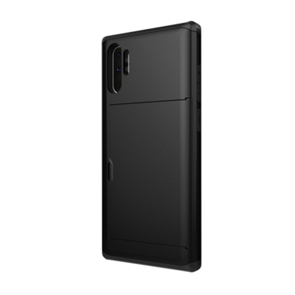 2Pc Shockproof Rugged Armor Protective Case With Card Slot For Galaxy Note 10 Pro(Black) Black 8881471519183