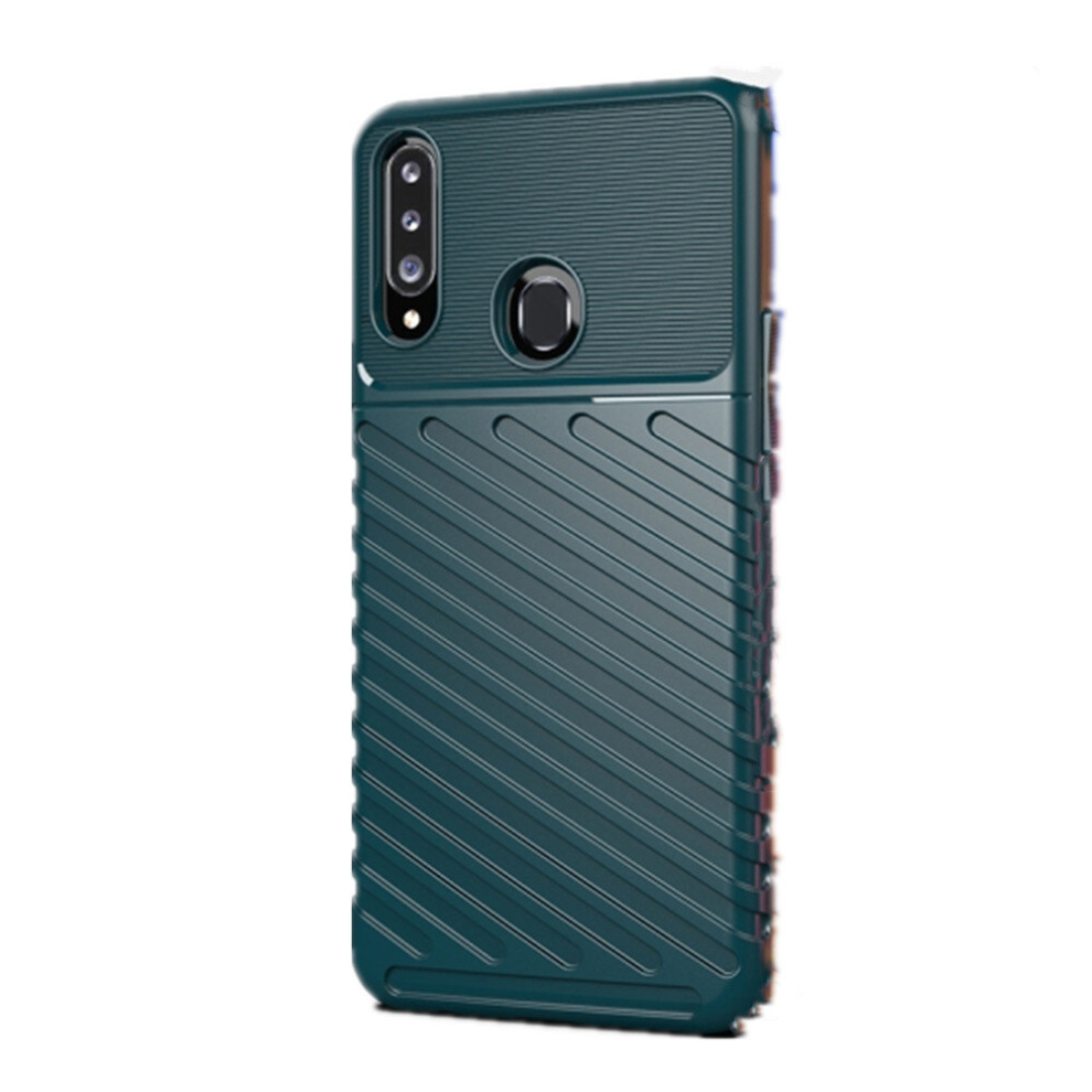 2 Pcs For Galaxy A20s Shockproof Tpu Soft Case(Green) Green 8881471519275