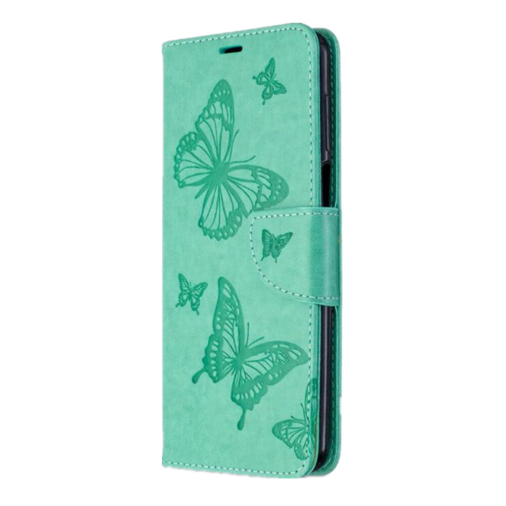 For Galaxy A11 Embossing Two Butterflies Pattern Horizontal Flip Pu Leather Case With Holder & Card Slot & Wallet & Lanyard(Green) Green 8881471519046