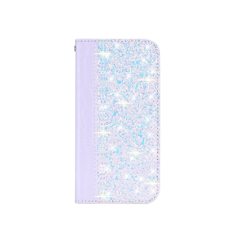 For Xiaomi Redmi Note 8 Pro Crocodile Texture Glitter Powder Horizontal Flip Leather Case With Card Slots & Holder(White) White 8881471519282