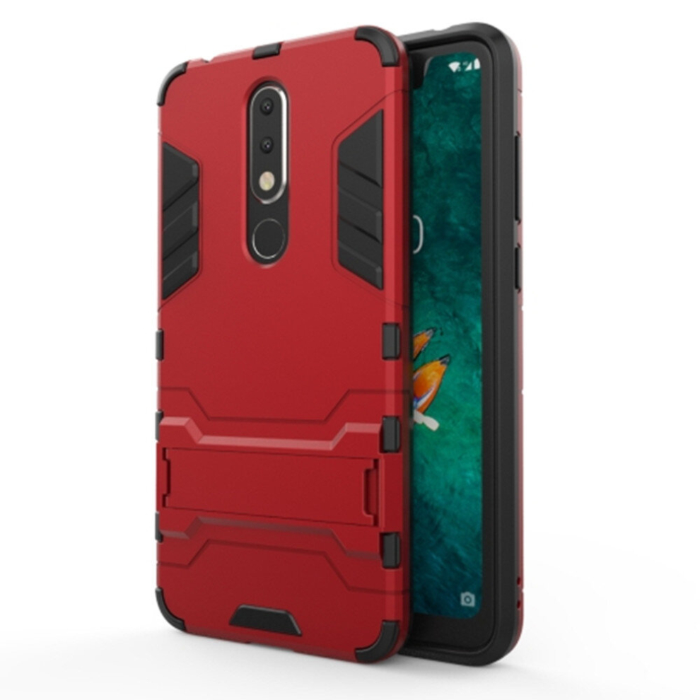 2Pcs Shockproof Pc + Tpu Case For Nokia X5, With Holder(Red) Red 8881471522053