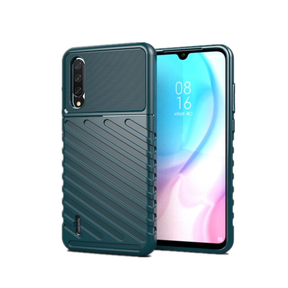 2 Pcs For Xiaomi Mi A3 Shockproof Tpu Soft Case(Dark ) Green 8881471524705