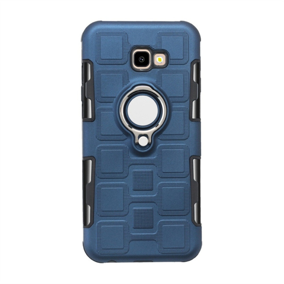 2Pc For Galaxy J4+ 2 In 1 Cube Pc + Tpu Protective Case With 360 Degrees Rotate Ring Holder Silver 8881471524361