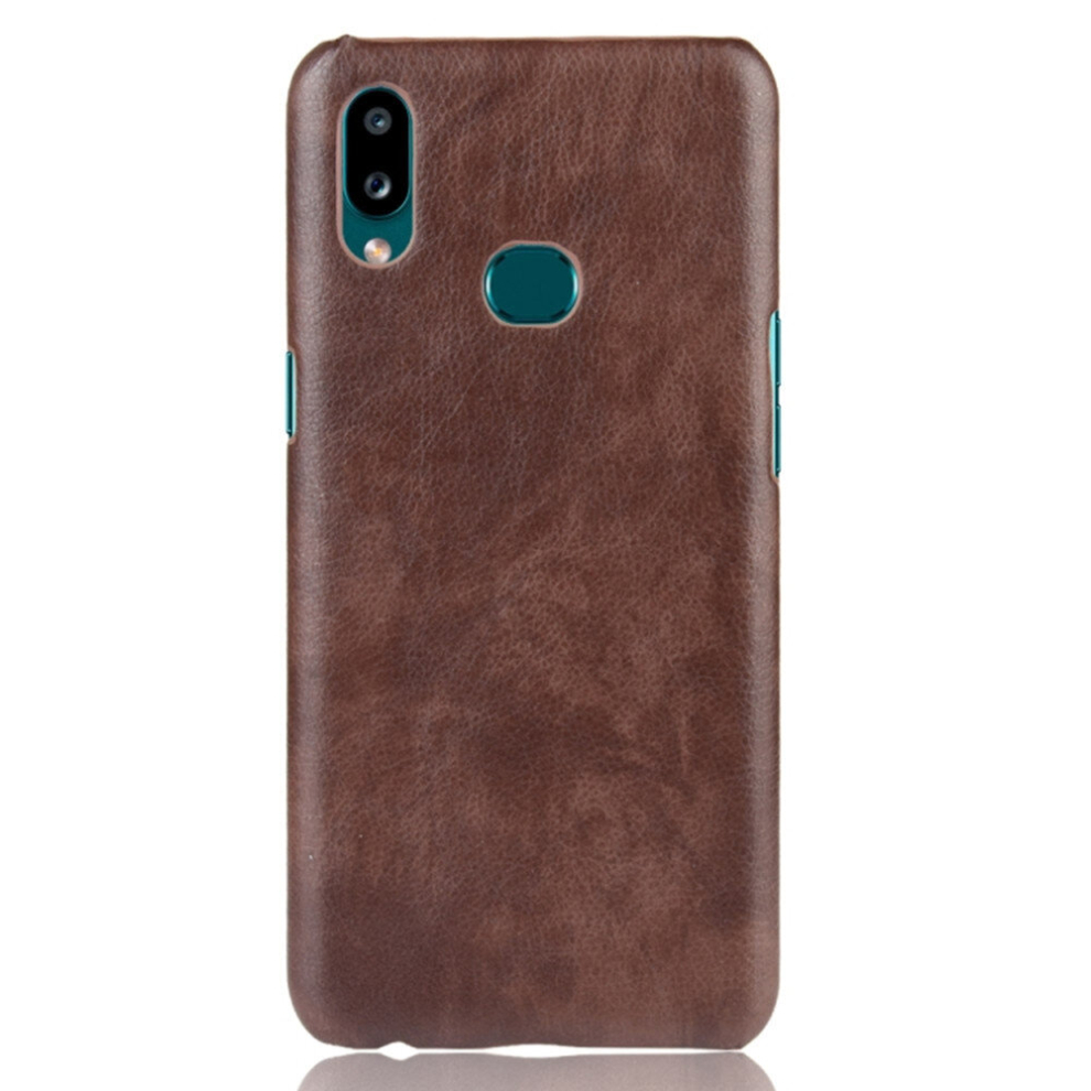 2Pcs For Galaxy A10s Shockproof Litchi Texture Pc + Pu Case(Brown) Brown 8881471527461