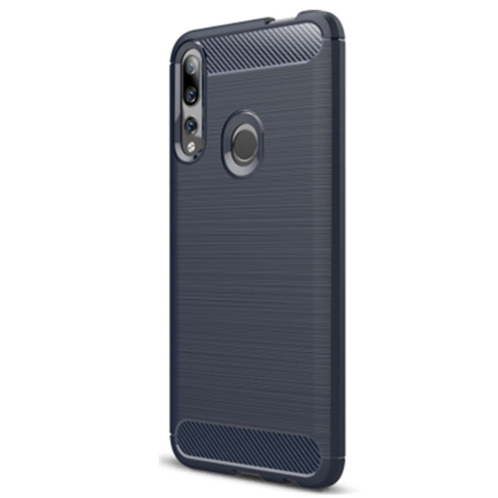 2 Pcs Brushed Texture Carbon Fiber Tpu Case For Huawei Y9 Prime 2019(Navy ) Blue 8881471525108