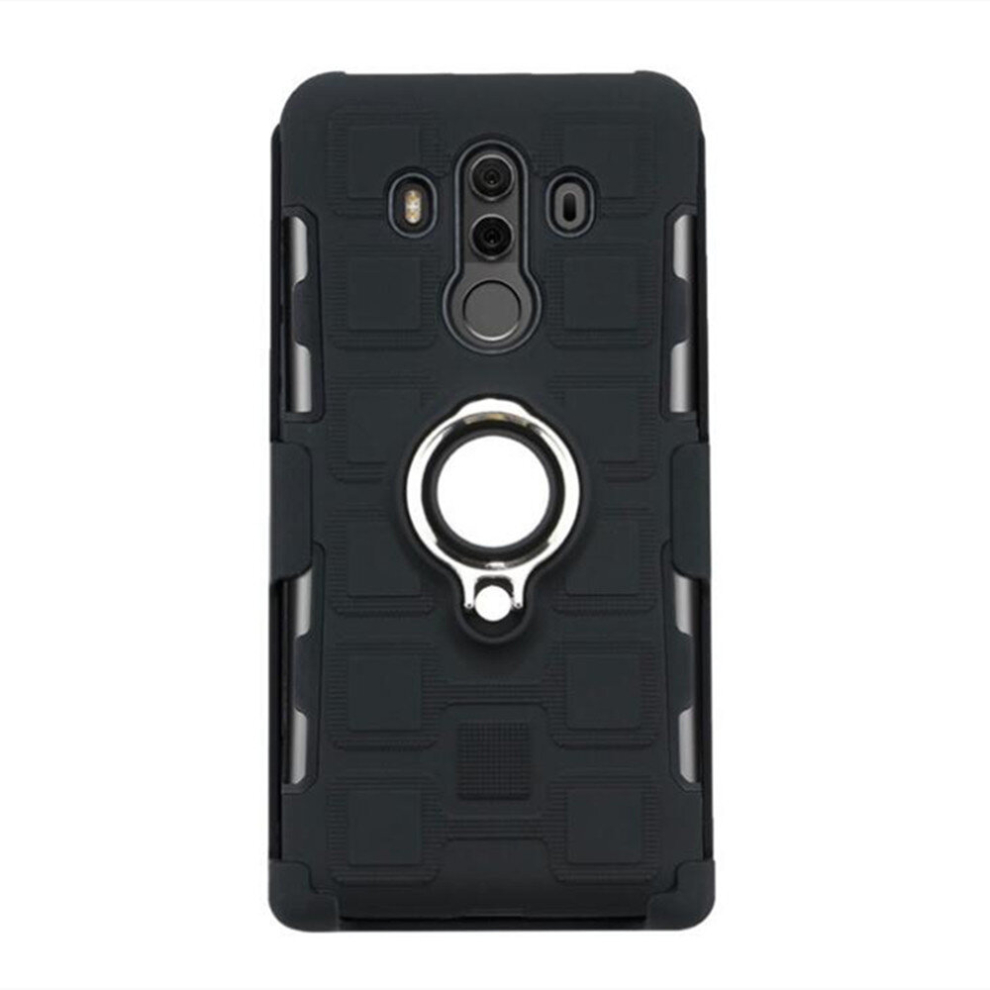 For Huawei Mate 10 Pro 3 In 1 Cube Pc + Tpu Protective Case With 360 Degrees Rotate Ring Holder(Black) Black 8881471527942
