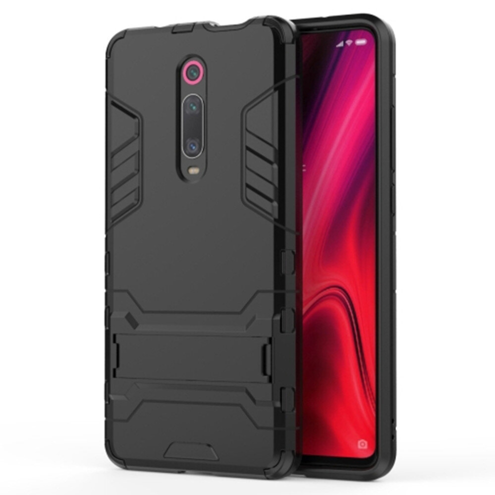 2Pcs Shockproof Pc + Tpu Case For Xiaomi Mi 9T Pro / Redmi K20 Pro, With Holder (Black) Black 8881471524668
