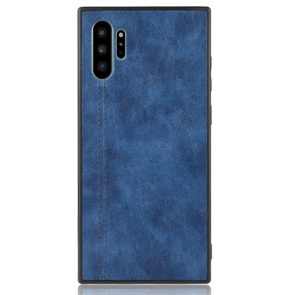2Pcs For Samsung Galaxy Note10+/Note10 Plus Shockproof Sewing Cow Pattern Skin Pc + Pu + Tpu Case(Blue) Blue 8881471524576