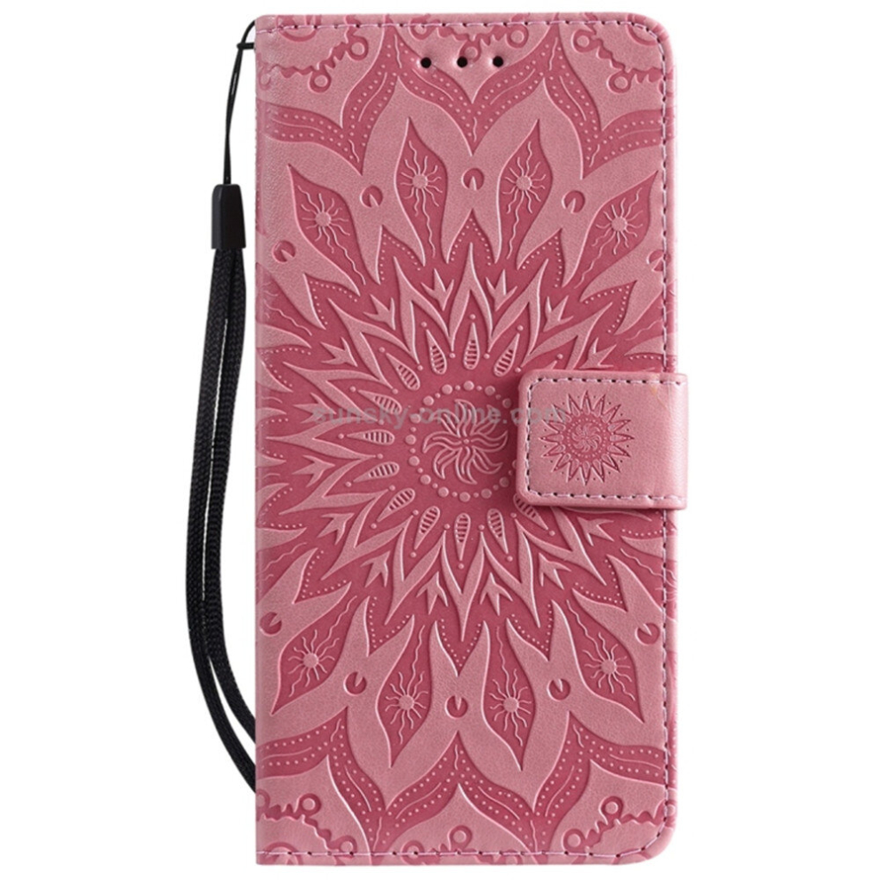 Sun Embossing Pattern Horizontal Flip Leather Case For Xiaomi Redmi Note 7, With Card Slot & Holder & Wallet & Lanyard (Pink) Pink 8881471527560
