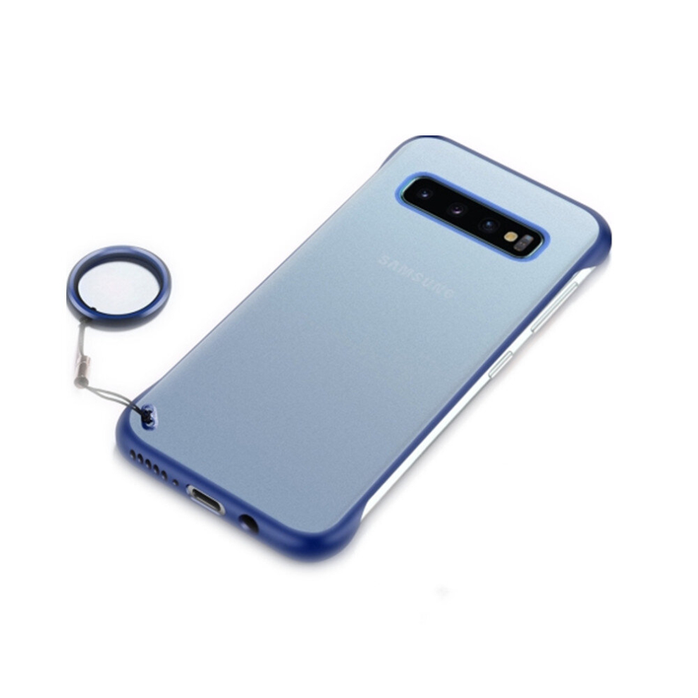 2 Pcs Frosted Anti-Skidding Tpu Protective Case With Metal Ring For Galaxy S10(Blue) Blue 8881471525368
