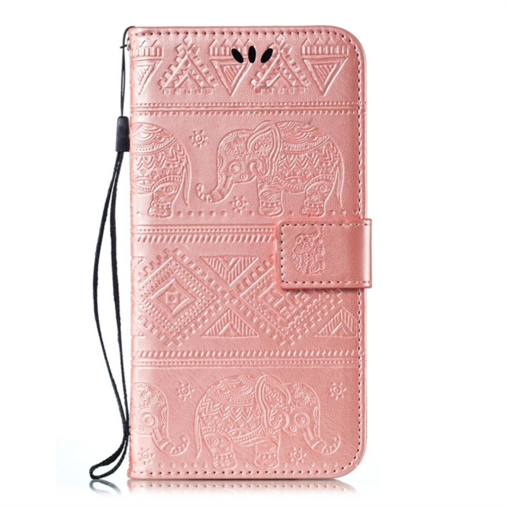 Elephant Embossing Horizontal Flip Leather Case With Holder & Card Slots & Wallet & Lanyard For Galaxy A70(Rose ) Gold 8881471524651