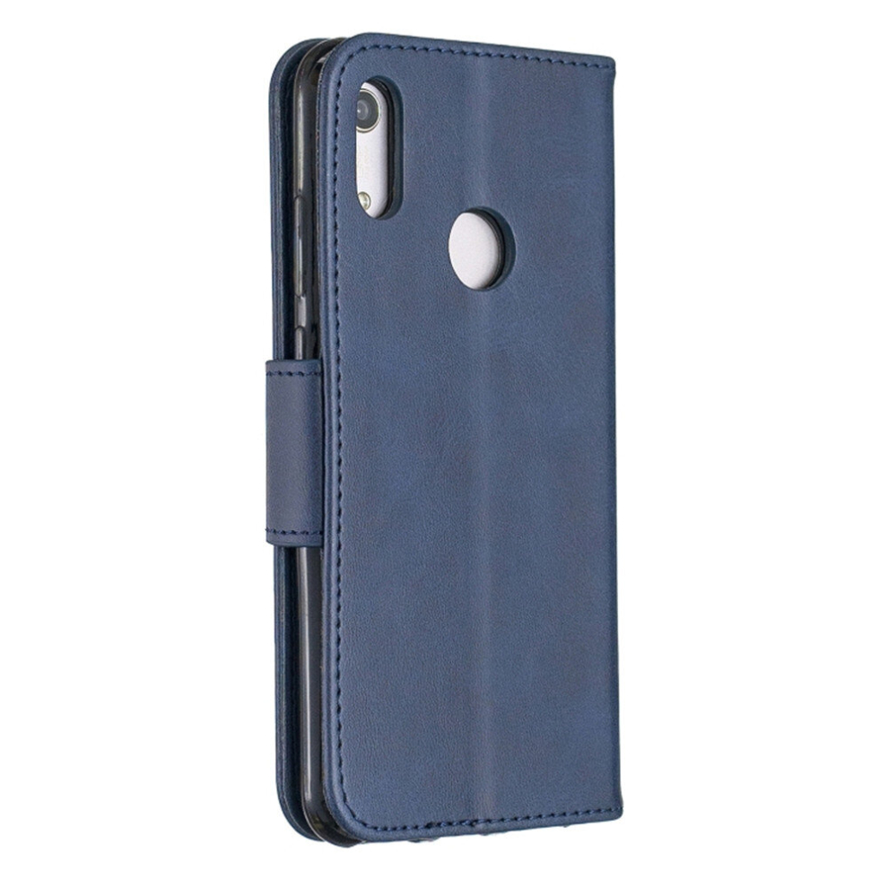 Retro Lambskin Texture Pure Color Horizontal Flip Pu Leather Case For For Huawei Y6 2019 & Y6 Pro 2019, With Holder & Card Slots & Wallet & Lanyard(Bl 8881471522602