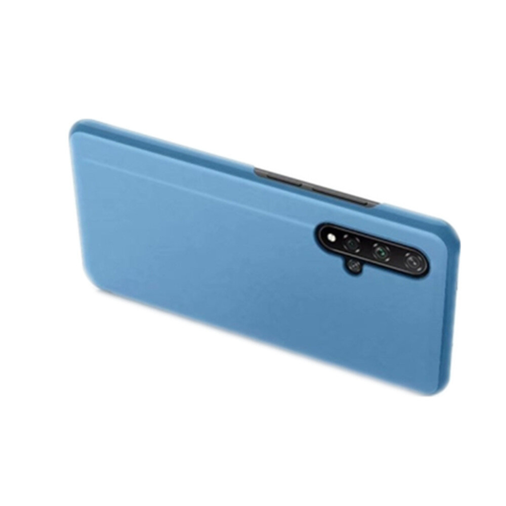 Electroplating Mirror Horizontal Flip Leather Case For Huawei Honor 20 With Holder(Blue) Blue 8881471522633