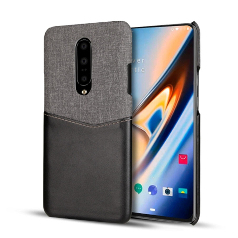 For Oneplus 7 Pro Pc + Pu Splicing Case With Card Slots(Black) Black 8881471526761