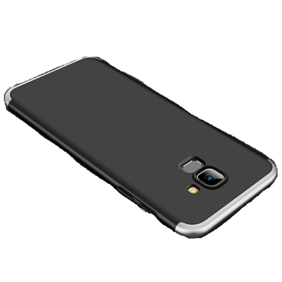 Three Stage Splicing Full Coverage Pc Case For Galaxy J6 (2018) (+Silver) Black/Silver 8881471532700