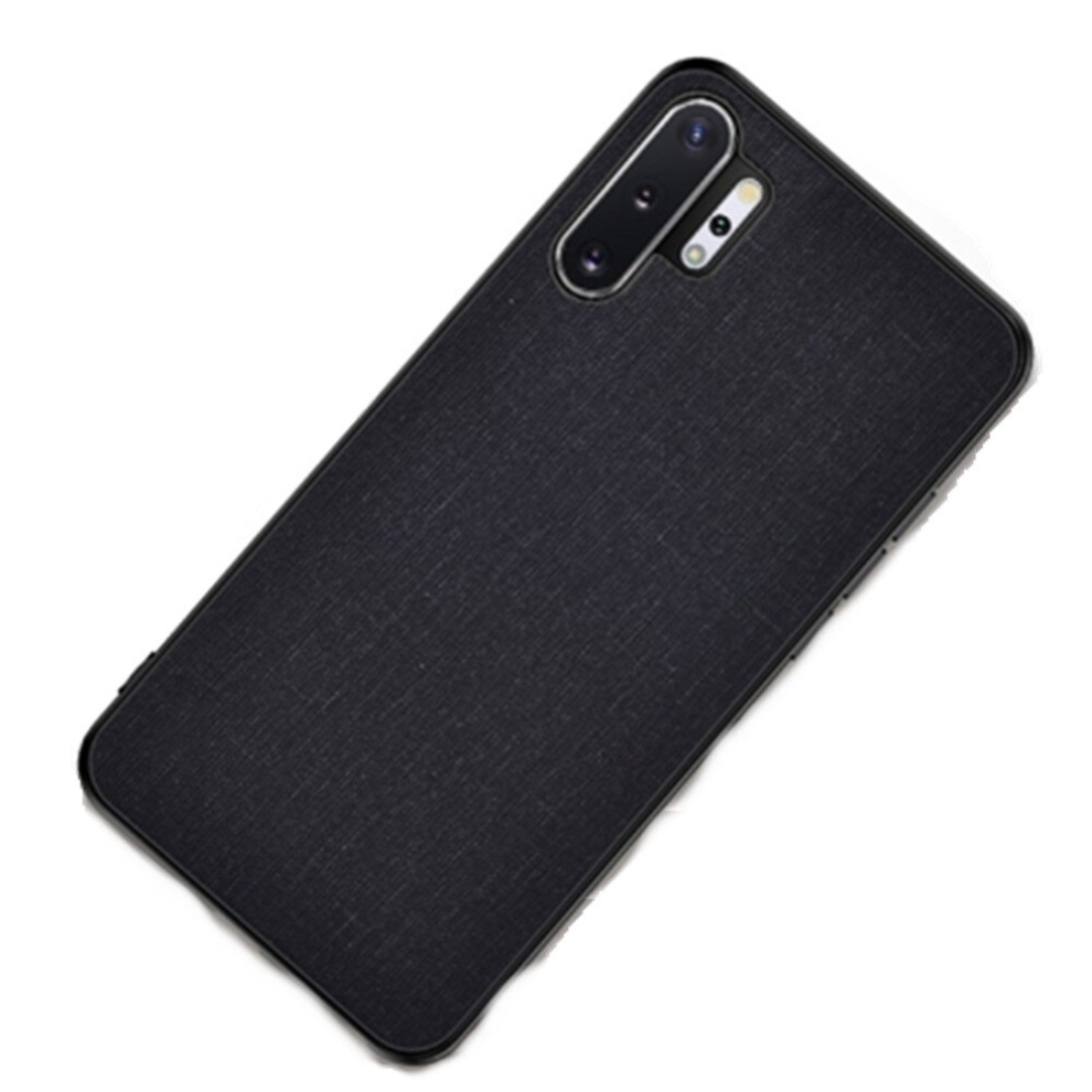 2Pc For Galaxy Note 10+ Shockproof Cloth Texture Pc + Tpu Protective Case (Black) Black 8881471525528