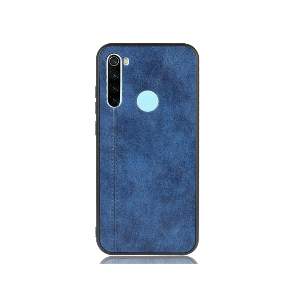 2Pcs For Xiaomi Redmi Note 8 Shockproof Sewing Cow Pattern Skin Pc + Pu + Tpu Case(Blue) Blue 8881471532465