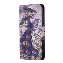 3D Colored Drawing Pattern Horizontal Flip Leather Case for Samsung Galaxy A20e, with Holder & Card Slots & Wallet(Peacock)