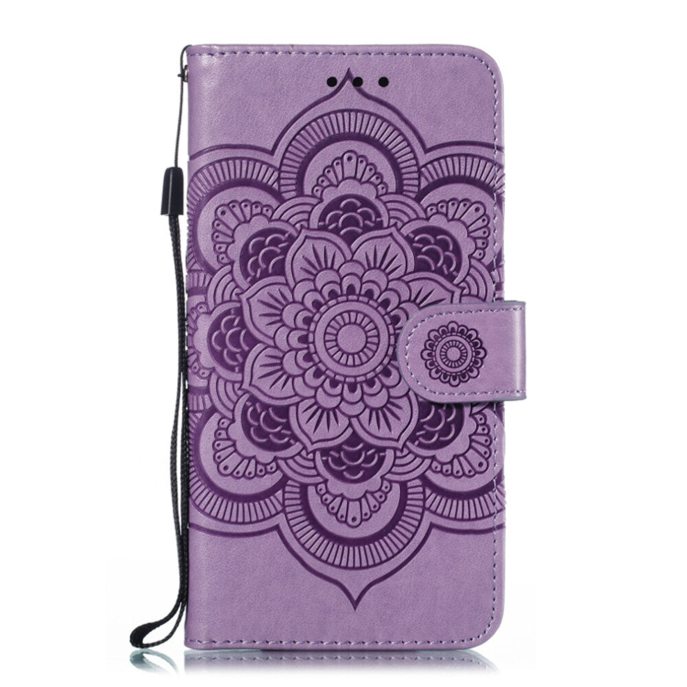Mandala Embossing Pattern Horizontal Flip Leather Case For Galaxy A20e, With Holder & Card Slots & Wallet & Photo Frame & Lanyard(Purple) Purple 8881471526877
