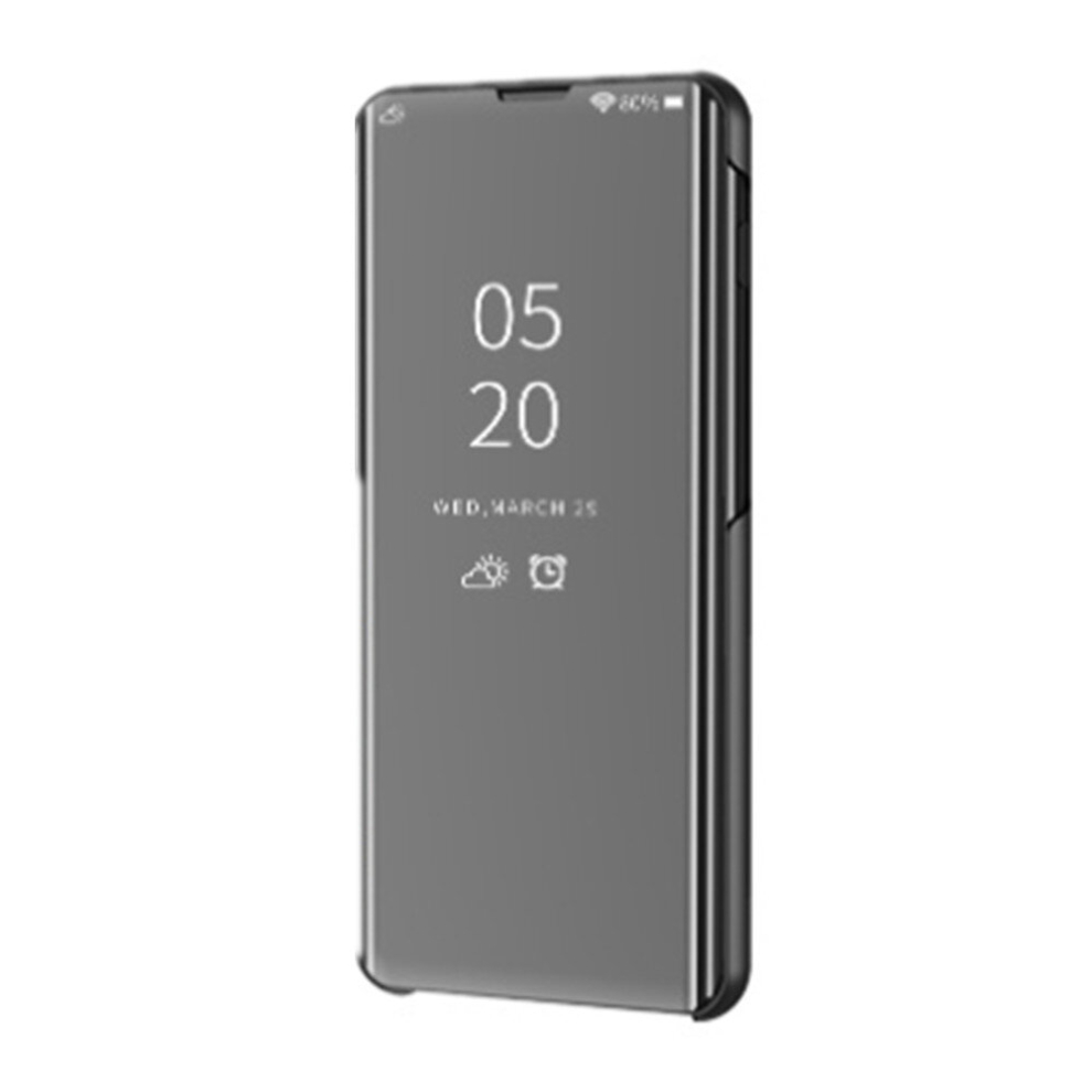 Electroplating Mirror Horizontal Flip Leather Case For Galaxy M20, With Holder (Black) Black 8881471526914
