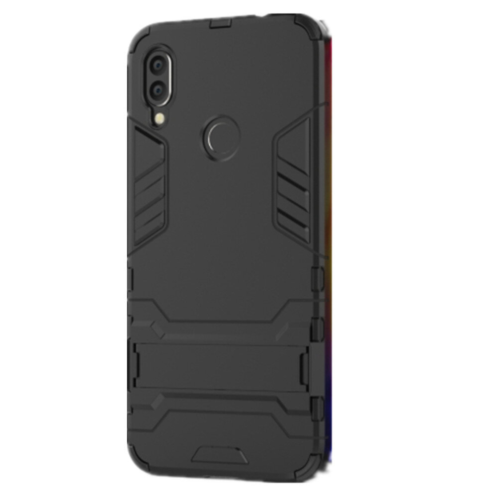 2Pcs Shockproof Pc + Tpu Case For Xiaomi Redmi Note 7, With Holder (Black) Black 8881471522718