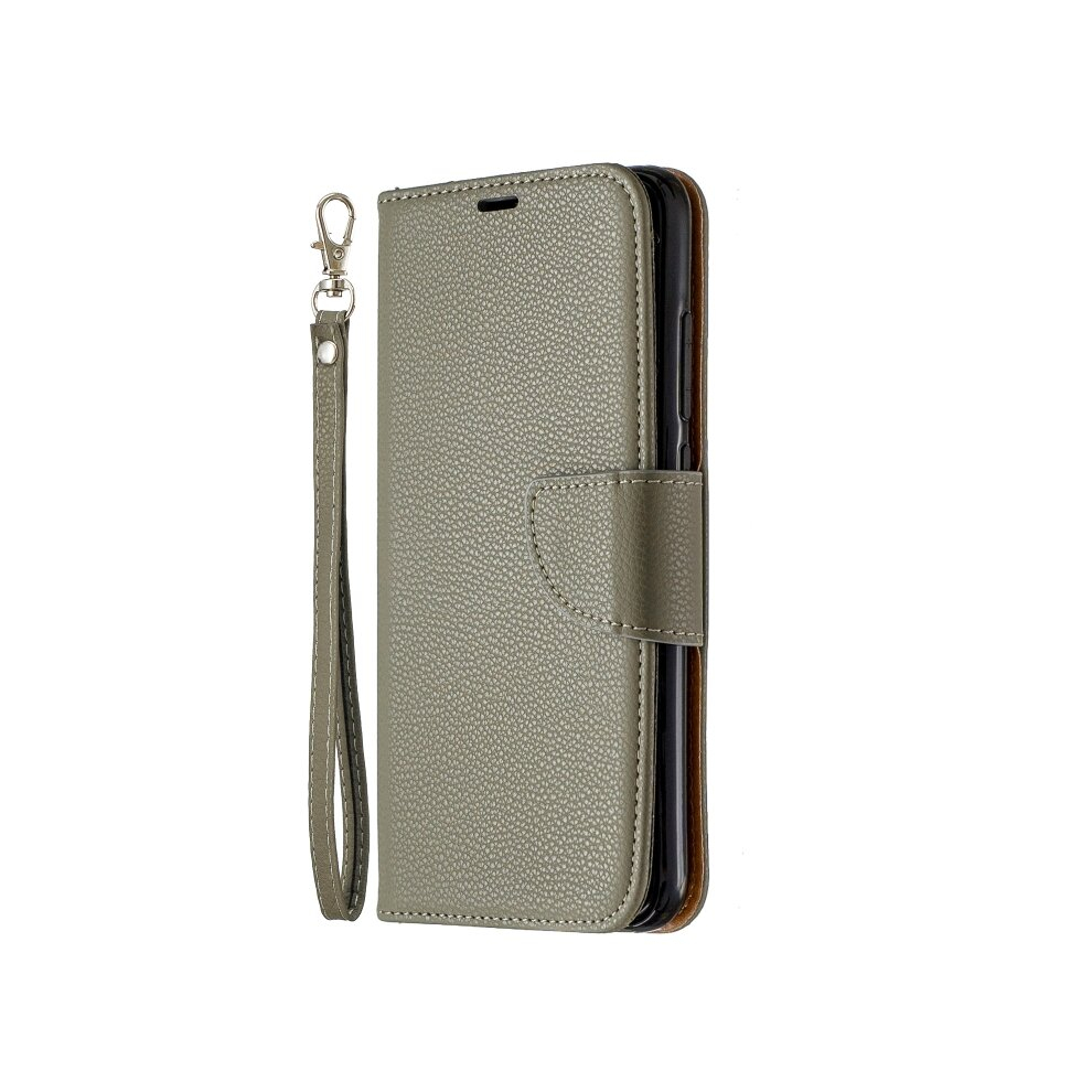 For Xiaomi Redmi Note 8 Litchi Texture Pure Color Horizontal Flip Pu Leather Case With Holder & Card Slots & Wallet & Lanyard(Grey) Grey 8881471526006