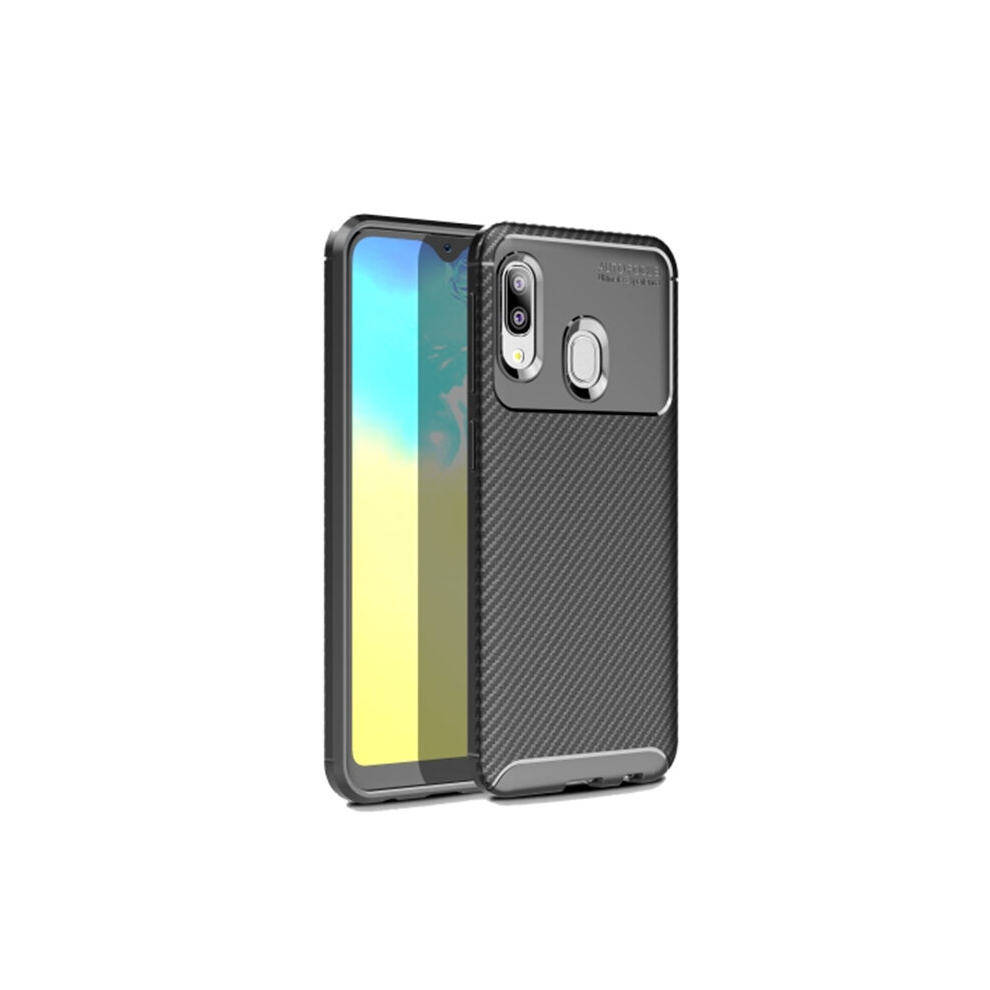 2Pcs Carbon Fiber Texture Shockproof Tpu Case For Galaxy A20e 8881471524156