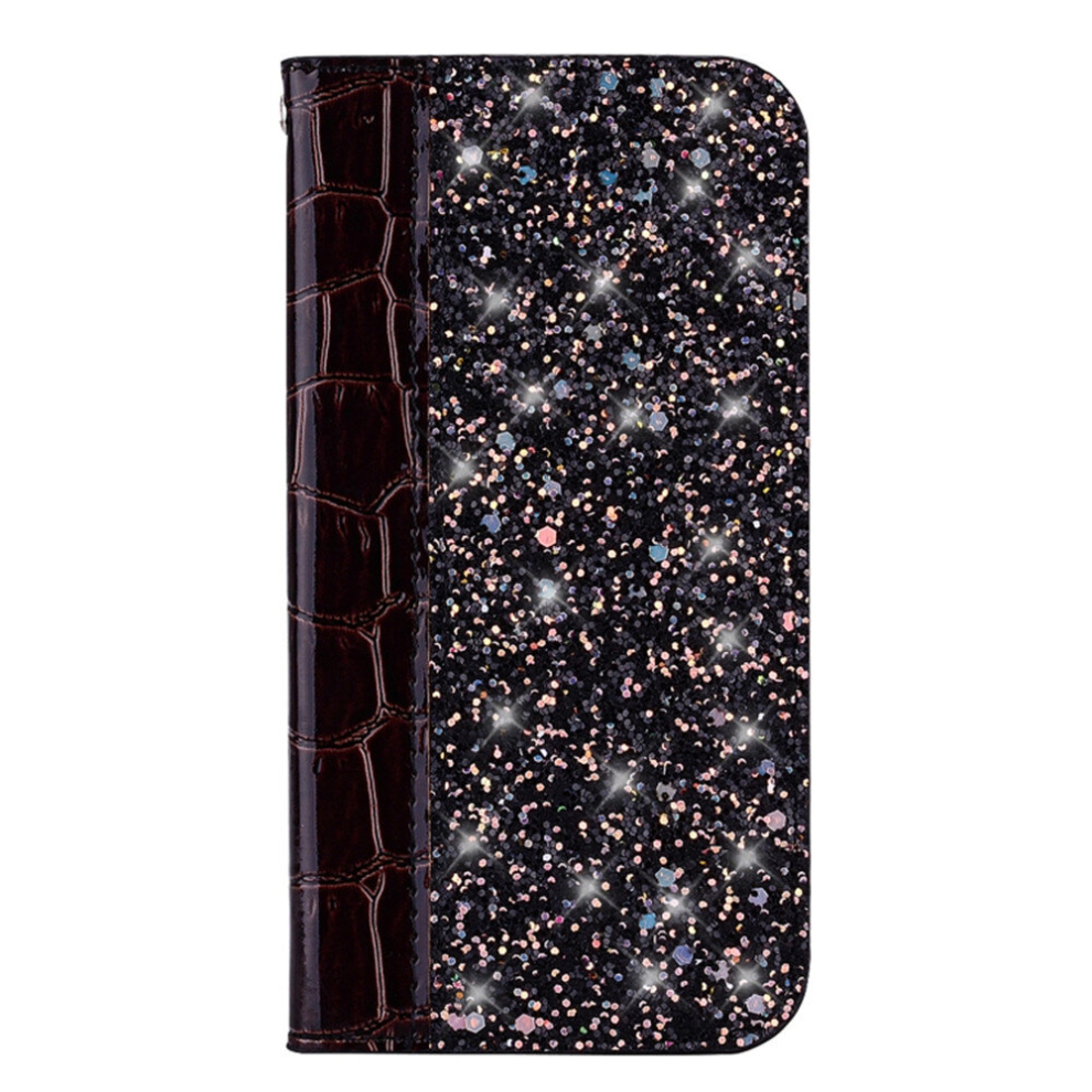 Crocodile Texture Glitter Powder Horizontal Flip Leather Case With Card Slots & Holder For Galaxy Note 10(Black) Black 8881471526938
