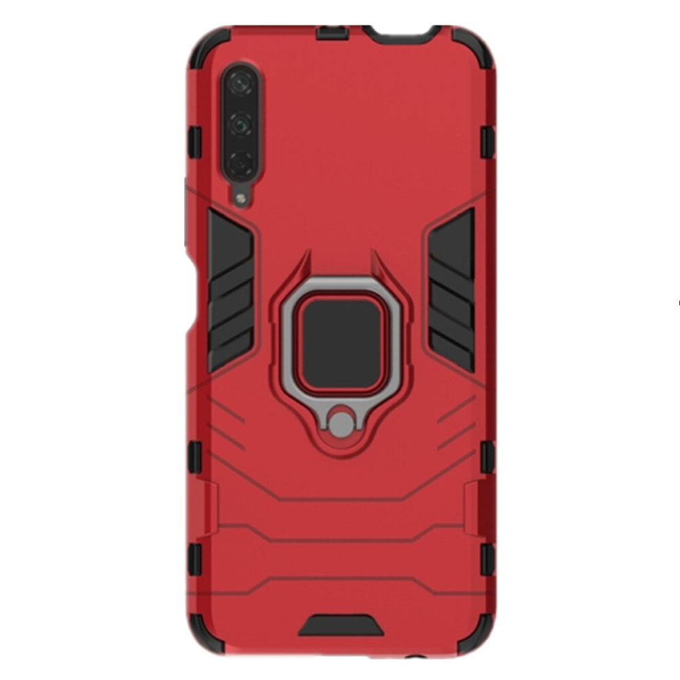 2Pcs Pc + Tpu Shockproof Protective Case With Magnetic Ring Holder For Huawei Honor 9X / 9X Pro(Red) Red 8881471523241