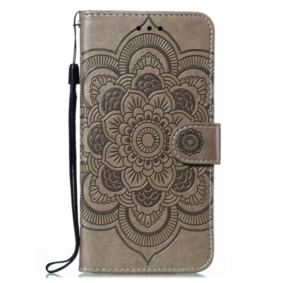 For Galaxy A20s Mandala Embossing Pattern Horizontal Flip Leather Case With Holder & Card Slots & Wallet & Photo Frame & Lanyard(Gray) Gray 8881471526747