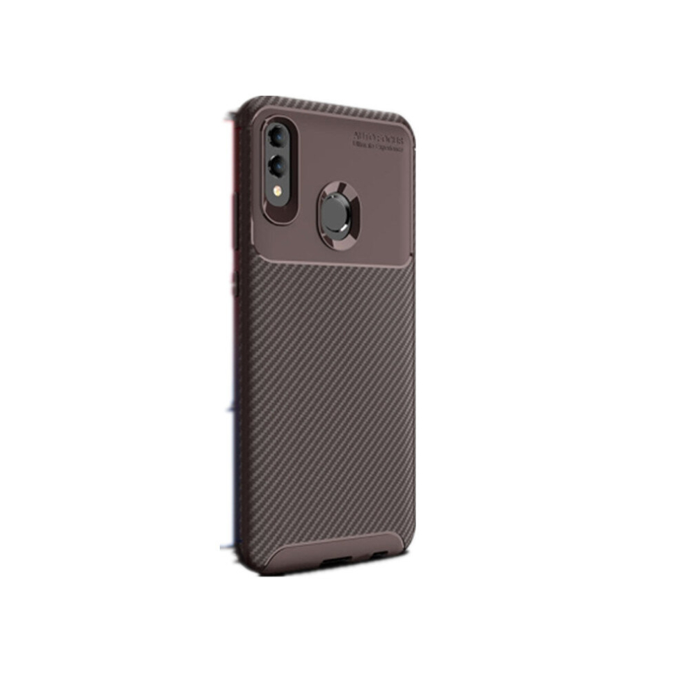 2Pcs Carbon Fiber Texture Shockproof Tpu Case For Huawei Honor 10 Lite (Brown) Brown 8881471529618