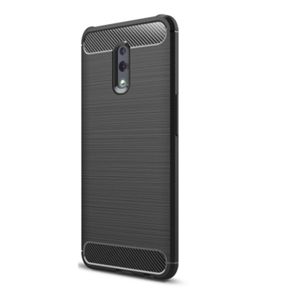 2Pcs Brushed Texture Carbon Fiber Tpu Case For Oppo Reno(Black) Black 8881471529465