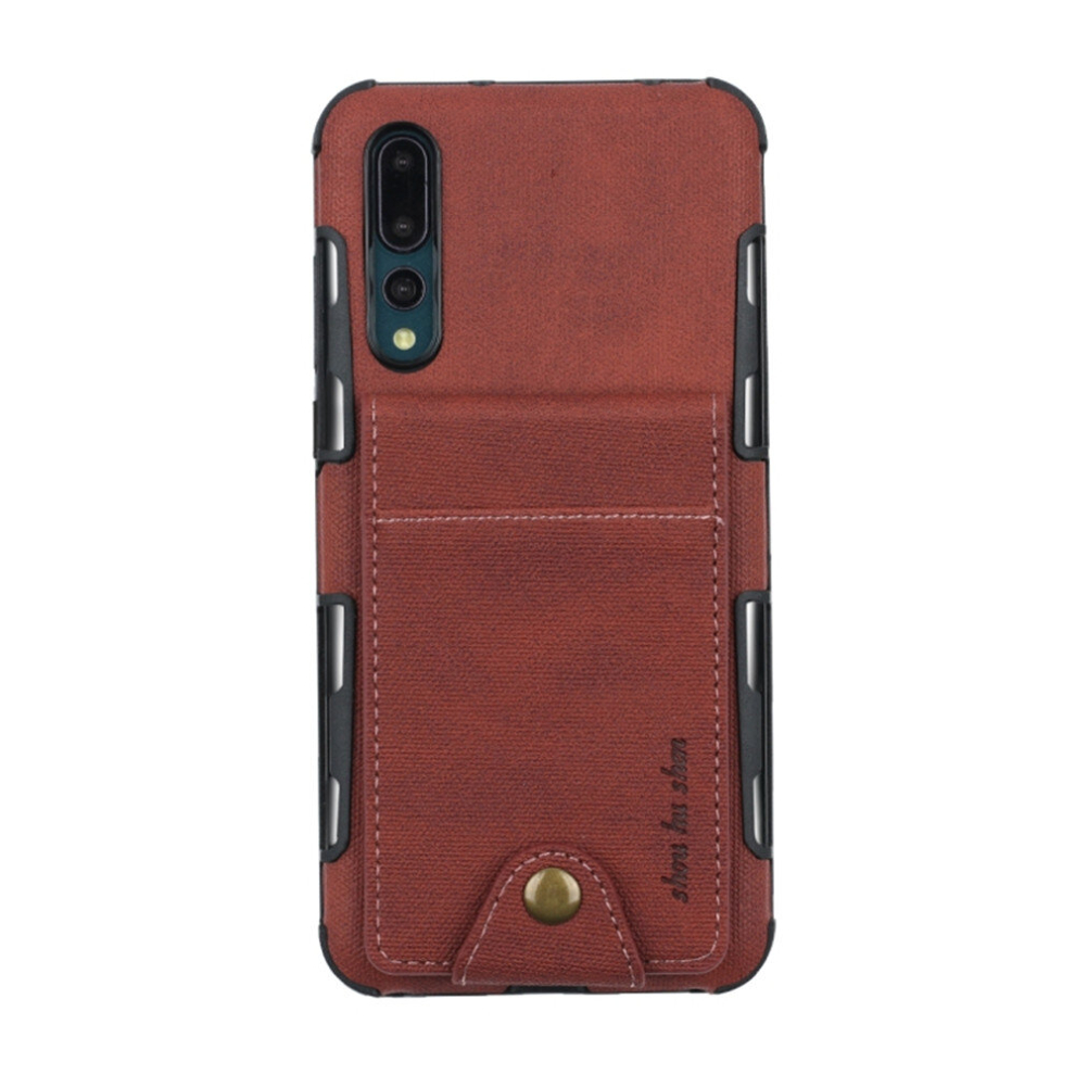 For Huawei P20 Cloth Texture + Tpu Shockproof Protective Case With Vertical Flip Card Slots(Brown) Brown 8881471532717