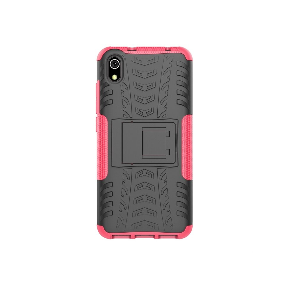 2Pcs Tire Texture Tpu+Pc Shockproof Protective Case With Holder For Xiaomi Redmi 7A(Pink) Pink 8881471527775