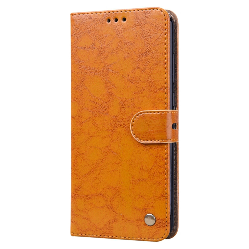 For Xiaomi Redmi Note 8 Pro Business Style Oil Wax Texture Horizontal Flip Leather Case, With Holder & Card Slots & Wallet(Yellow) Yellow 8881471525498