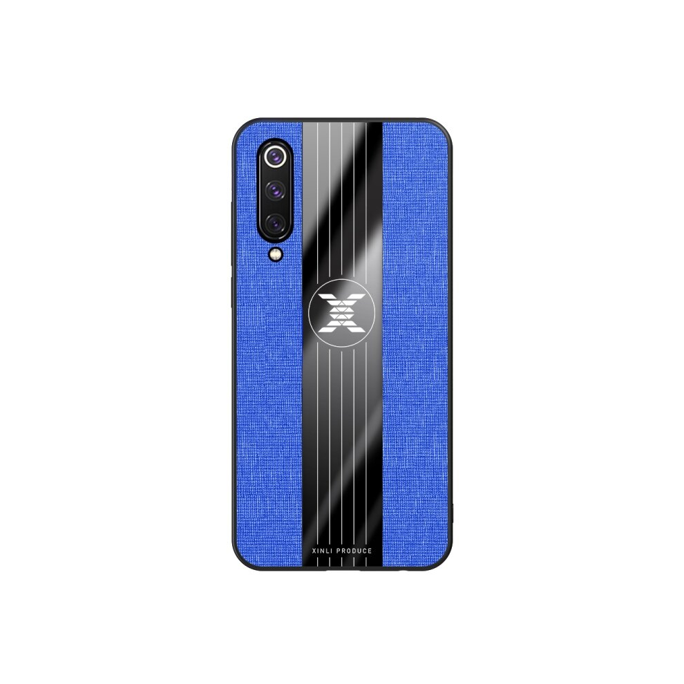 2Pcs For Xiaomi Mi 9 Se Xinli Stitching Cloth Texture Shockproof Tpu Protective Case(Blue) Blue 8881471526921