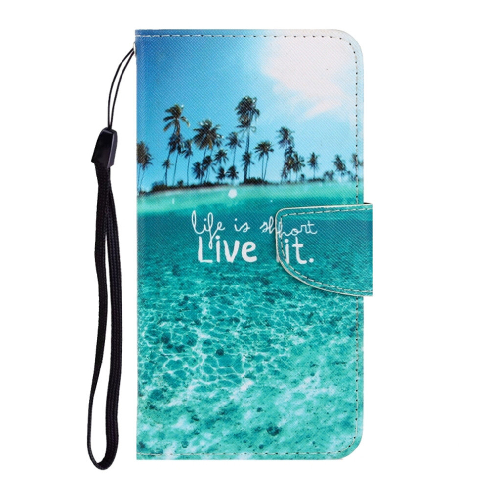 For Galaxy S10e 3D Colored Drawing Horizontal Flip Pu Leather Case With Holder & Card Slots & Wallet(Coconut Tree) 8881471530577