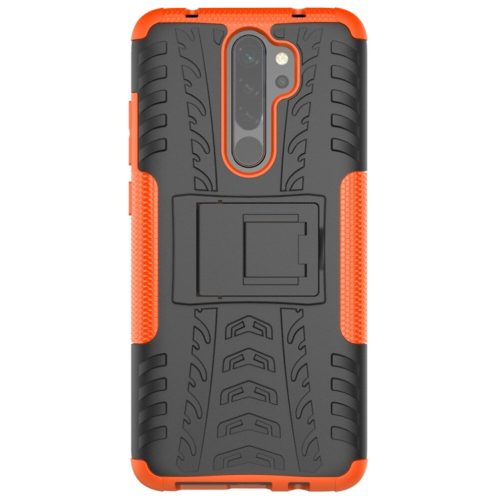 For Xiaomi Redmi Note 8 Pro Tire Texture Shockproof Tpu+Pc Protective Case With Holder(Orange) Orange 8881471533660
