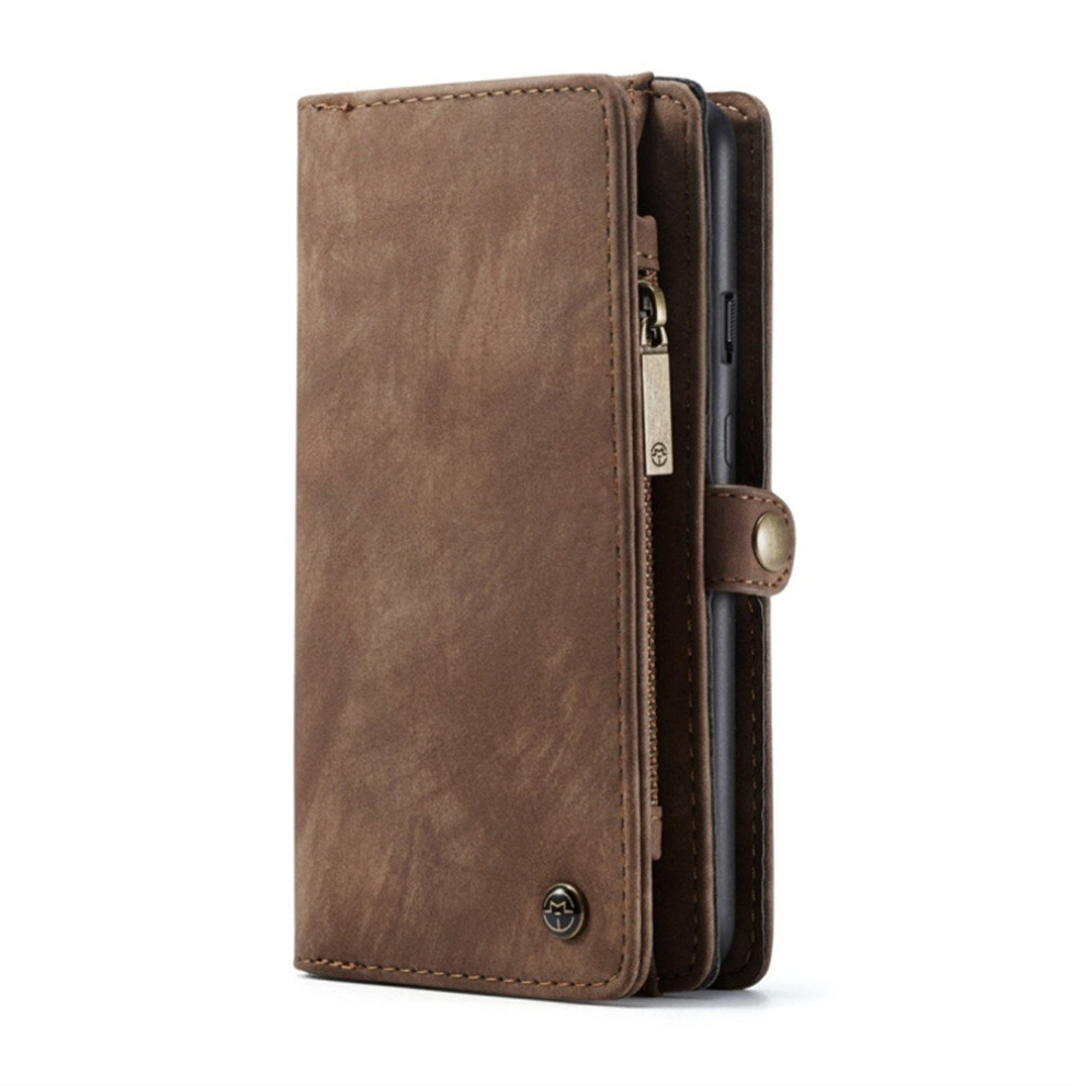 008 Detachable Multifunctional Horizontal Flip Leather Case For Oneplus 7 Pro, With Card Slot & Holder & Zipper Wallet & Photo Frame (Coffee) Brown 8881471530614