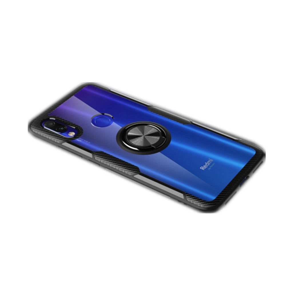 Scratchproof Tpu + Acrylic Ring Bracket Protective Case For Xiaomi Redmi 7(Black) Black 8881471533721
