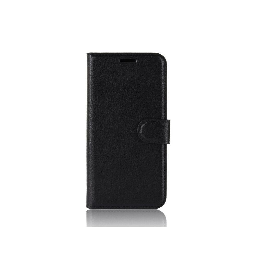 2Pcs Litchi Texture Horizontal Flip Pu Leather Case For Nokia 1 Plus, With With Card Slot & Holder & Wallet(Black) Black 8881471533783