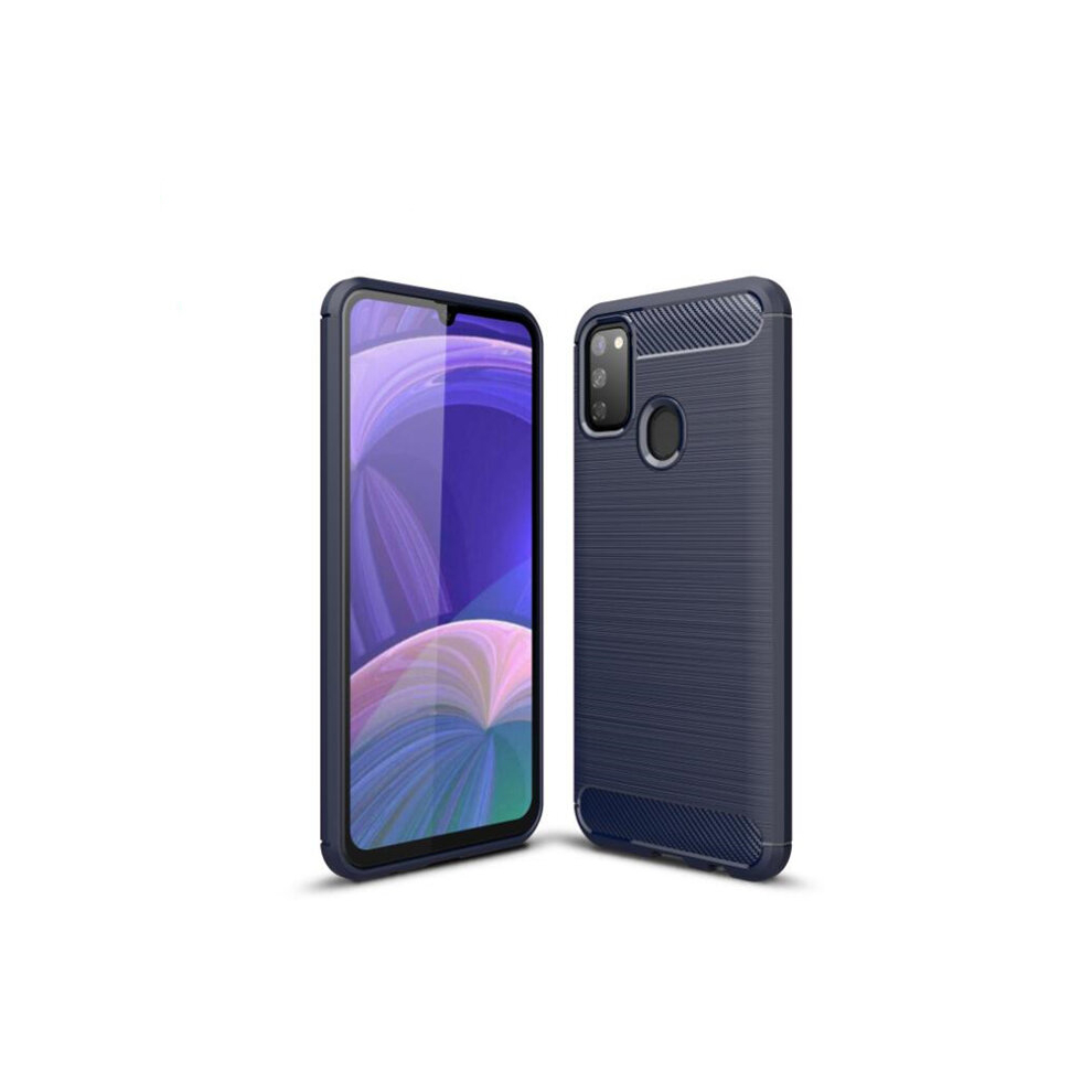 2Pcs For Galaxy M30s Brushed Texture Carbon Fiber Tpu Case 8881471526389