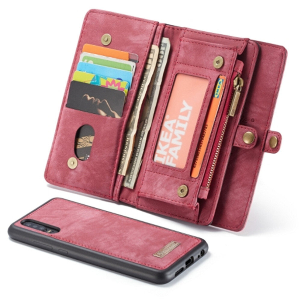 Detachable Multifunctional Horizontal Flip Leather Case For Huawei P30 Lite, With Card Slot & Holder & Zipper Wallet & Photo Frame(Red) Red 8881471524194