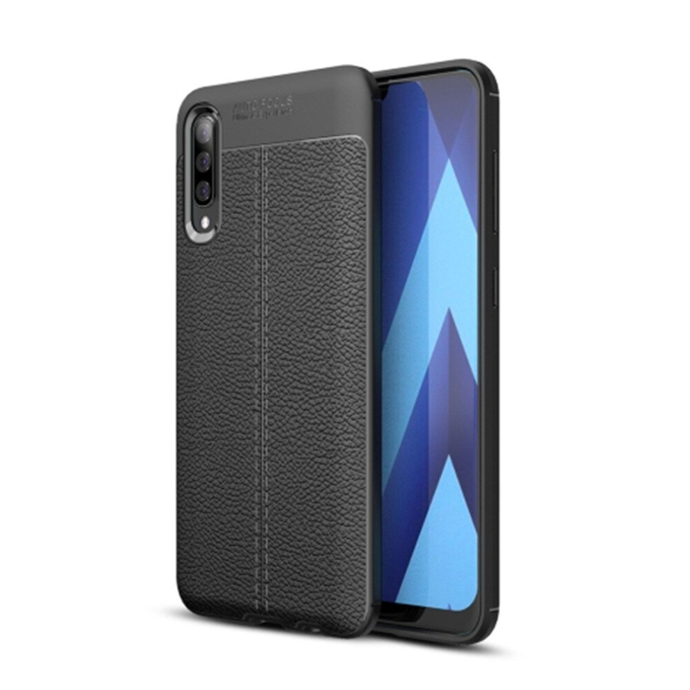 Litchi Texture Tpu Shockproof Case For Galaxy A50 (Black) Black 8881471524200